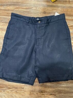 Zara Linen Shorts Navy Size S 31 7" Inseam Mens Walking Summer